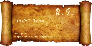 Uttó Irma névjegykártya