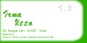 irma utto business card